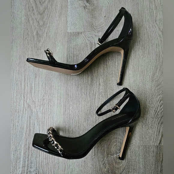 Express Black Patent Leather Chain Strap Heels – Size 10 - Picture 5 of 11